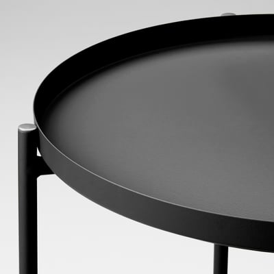 GLADOM Mesa con bandeja, negro, 17 1/2x20 5/8 "