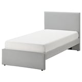 GLADSTAD Base de cama tapizada, Kabusa gris claro, Tamaño twin