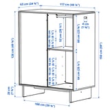 GLAMBERGET Armario+3 puertas corredizas, pino/negro, 46 1/8x24 3/4x59 "