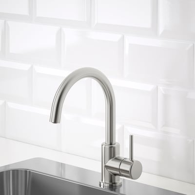 GLYPEN Grifo de cocina, efecto acero inoxidable