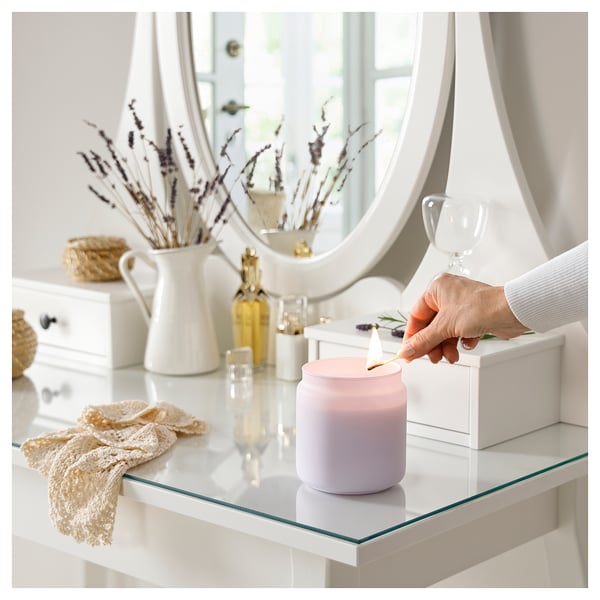 GOLIATTUJA Vela arom/recipiente+tapa/2 mechas, Éxtasis de lavanda/morado, 70 hr