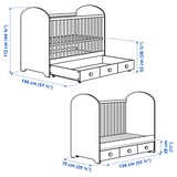 GONATT Cuna con cajón, blanco, 27 1/2x52 "