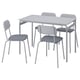 GRÅSALA / GRÅSALA Mesa con 4 sillas, gris gris/gris, 43 1/4 "