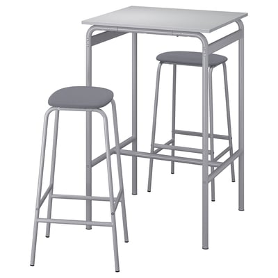 GRÅSALA / GRÅSALA Mesa de bar+2 taburetes de bar, gris gris/gris, 29 1/2 "
