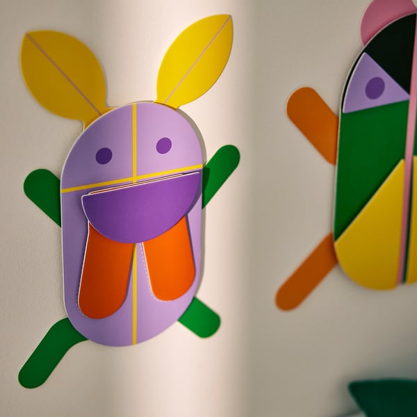 GREJSIMOJS Adorno de pared, juego de 2, multicolor