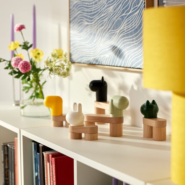 GREJSIMOJS Bloques construcción, 20 piezas, múltiples combinaciones/5 figuritas