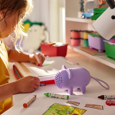 GREJSIMOJS Bocina portátil Bluetooth, ratón/morado