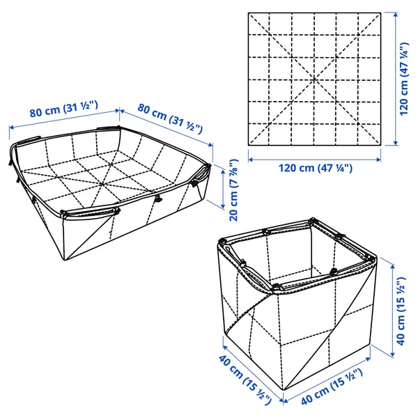 GREJSIMOJS Tapete/caja de almacenamiento, plegable/beige