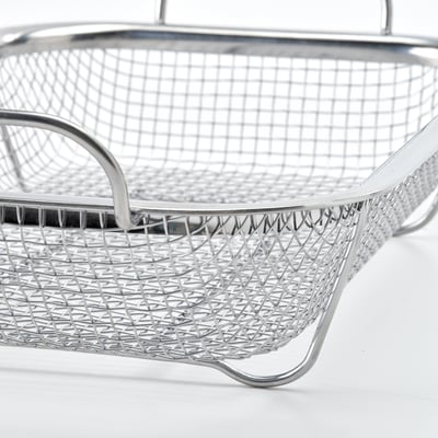 GRILLTIDER Canasta para parrilla, acero inoxidable, 13x7 1/2 "