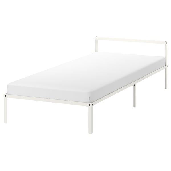 GRIMSBU Armazón de cama, blanco/Luröy, Tamaño twin