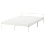 GRIMSBU Basr de cama, blanco/Luröy, Tamaño full