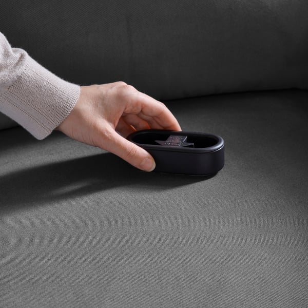 GRYTERYD Sillón reclinable giratorio, Hakebo gris oscuro