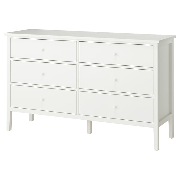 GULLABERG Cómoda de 6 cajones, blanco/función de anclaje/desbloqueo, 66 1/8x18 7/8x39 3/8 "