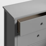 GULLABERG Cómoda de 6 cajones, gris/función de anclaje/desbloqueo, 66 1/8x18 7/8x39 3/8 "
