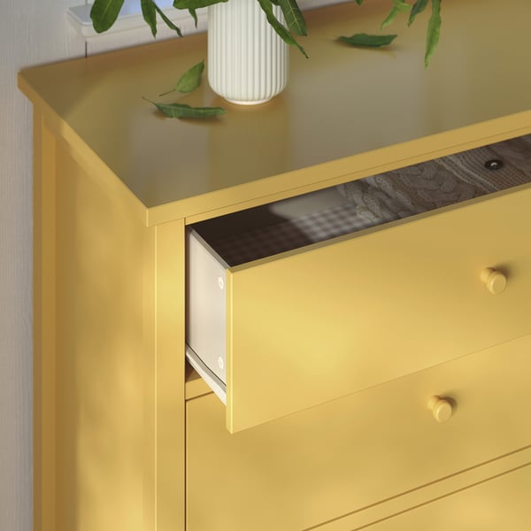 GULLABERG Gavetero de 6 cajones, amarillo, 66 1/8x18 7/8x39 3/8 "