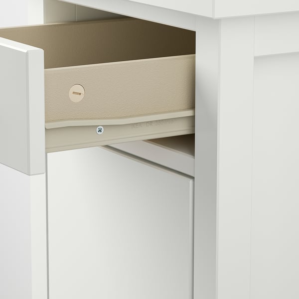 GULLABERG Mesita de noche, +1 cajón +puerta/blanco, 15x15 3/4x29 1/2 "