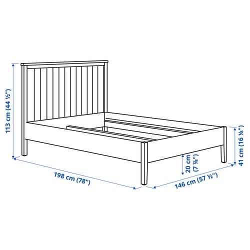 GULLABERG Muebles de dormitorio, juego de 3, gris, Tamaño full