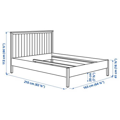 GULLABERG Muebles de dormitorio, juego de 3, gris, Tamaño queen