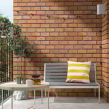 GULLBERGSÖ Funda para cojín, amarillo/blanco a rayas/exterior interior, 20x20 "