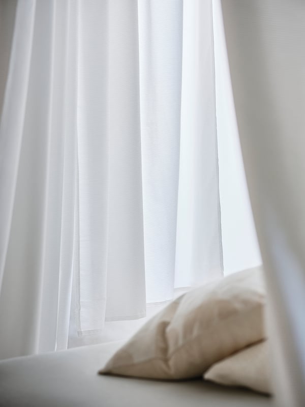 GUNNLAUG Cortina absorción sonido, blanco, 57x98 "