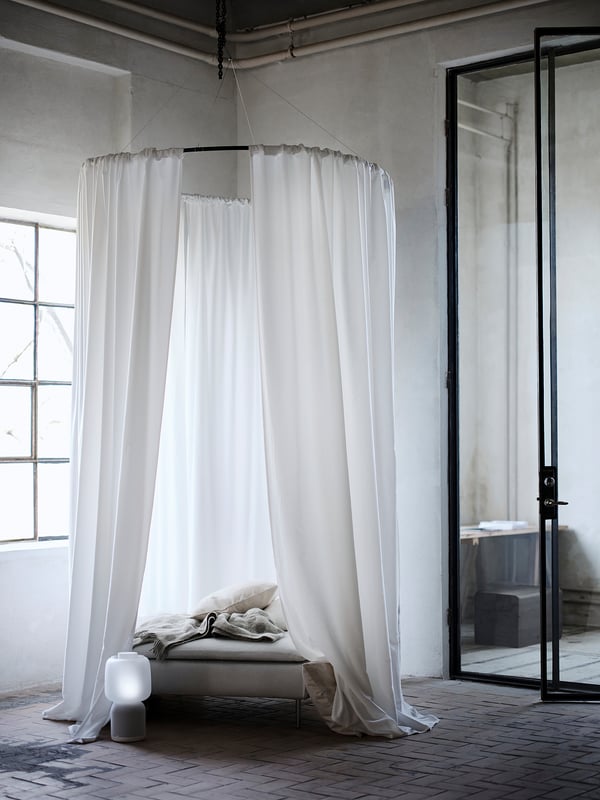 GUNNLAUG Cortina absorción sonido, blanco, 57x98 "