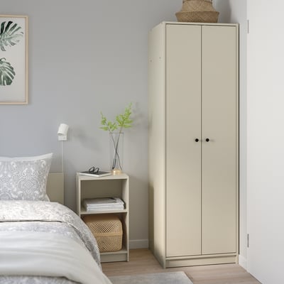 GURSKEN Ropero con 2 puertas, beige claro, 23 3/8x21 5/8x73 1/8 "