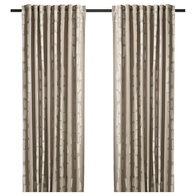 HÄCKBERBERIS Cortinas opacas, 1 par, beige, 50x98 "