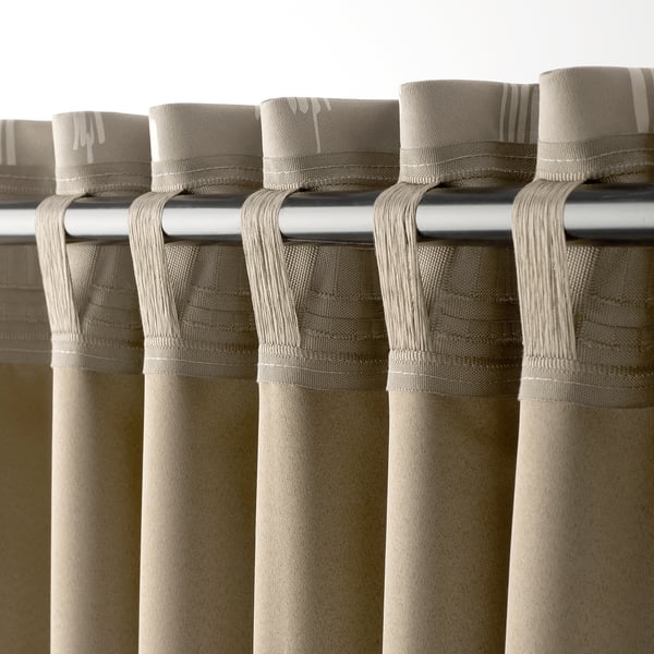 HÄCKBERBERIS Cortinas opacas, 1 par, beige, 50x98 "