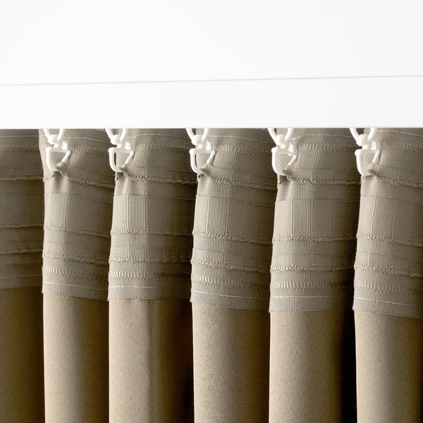 HÄCKBERBERIS Cortinas opacas, 1 par, beige, 50x98 "