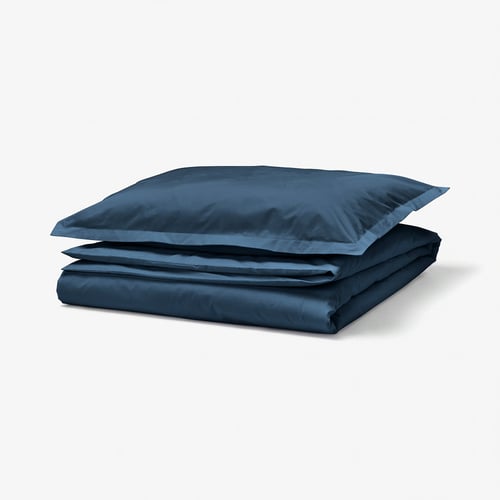 HAMPFLOCKEL Funda nórdica+funda(s) de almohada, azul oscuro, Tamaño twin