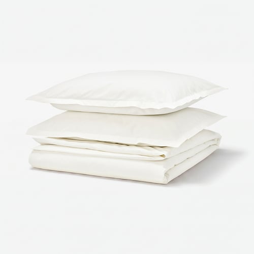 HAMPFLOCKEL Funda nórdica+funda(s) de almohada, blanco, Tamaño Full/Queen (Doble/Queen)