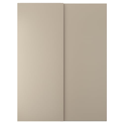 HASVIK Par de puertas corredizas, beige grisáceo, 59x79 1/8 "