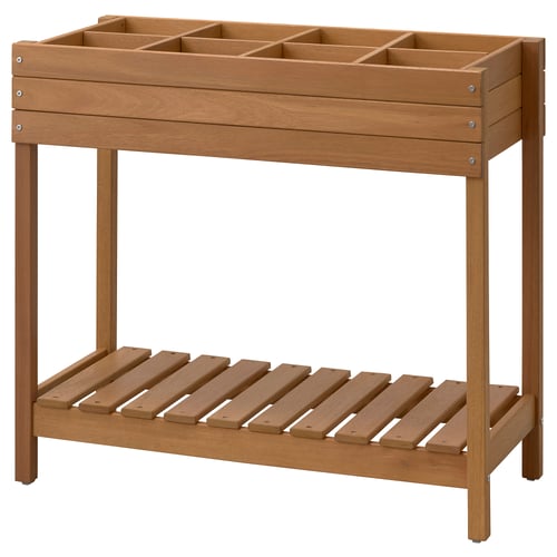 HATTHOLMEN Pedestal para plantas, teñido eucalipto/exterior