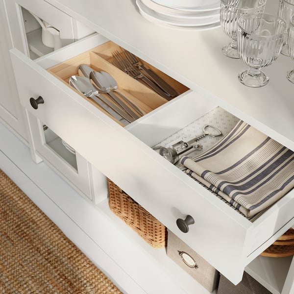 HAUGA Aparador, blanco, 55 1/8x17 7/8x33 "