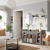 HAUGA Aparador, gris, 55 1/8x17 7/8x33 "
