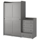 HAUGA Combinación almacenamiento+cajones, gris, 74x21 5/8x78 3/8 "