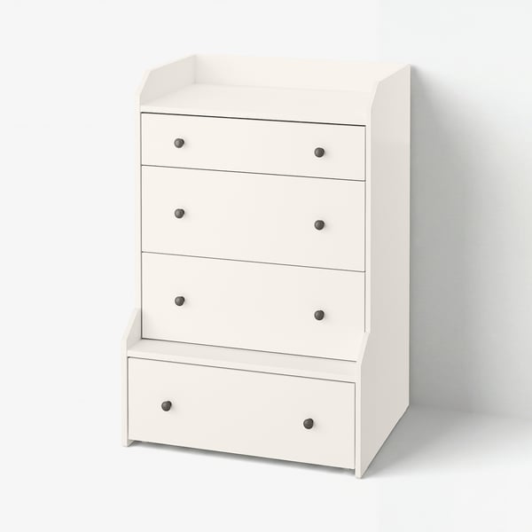 HAUGA Gavetero de 4 cajones, blanco, 27 1/2x41 "
