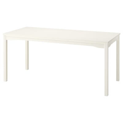 HAUGA Mesa, blanco/chapa de abedul, 66 1/8x29 1/8 "