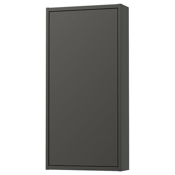 HAVBÄCK Gabinete de pared+puerta, gris oscuro, 18x6x37 "