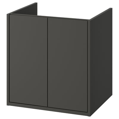 HAVBÄCK Mueble para baño+puertas, gris oscuro, 24x21x25 1/8 "