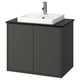 Opción: HAVBÄCK / ORRSJÖN Tocador baño+puerta/lavamanos/grifo, gris oscuro/negro efecto de mármol, 31x21 1/2x28 3/8 "