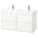 HAVBÄCK / ORRSJÖN Tocador de baño doble+grifos, blanco, 49x21 3/4x27 5/8 "