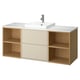 Opción: HAVBÄCK / ORRSJÖN Tocador de baño/lavamanos/grifo, beige/efecto roble/blanco efecto de mármol, 61x21 1/2x28 3/8 "