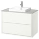 HAVBÄCK / ORRSJÖN Tocador de baño+lavamanos+grifo, blanco/gris efecto de piedra, 37x21 1/2x28 3/8 "