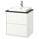 HAVBÄCK / ORRSJÖN Tocador de baño+lavamanos+grifo, blanco/negro efecto de mármol, 25x21 1/2x28 3/8 "