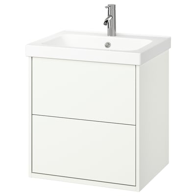 HAVBÄCK / ORRSJÖN Tocador de baño+lavamanos+grifo, blanco, 25x21 3/4x27 5/8 "