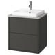 HAVBÄCK / ORRSJÖN Tocador de baño+lavamanos+grifo, gris oscuro/gris efecto de piedra, 25x21 1/2x28 3/8 "