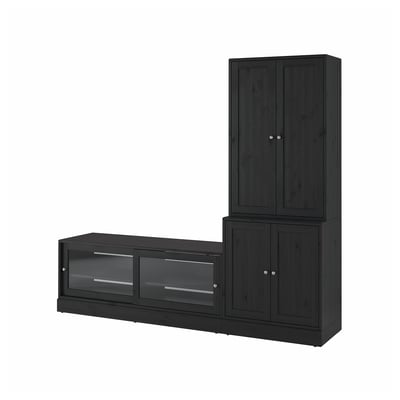 HAVSTA Combinación de almacenaje para TV, negro, 94 7/8x18 1/2x83 1/2 "