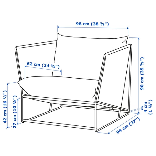 HAVSTEN Sillón, exterior, beige/beige