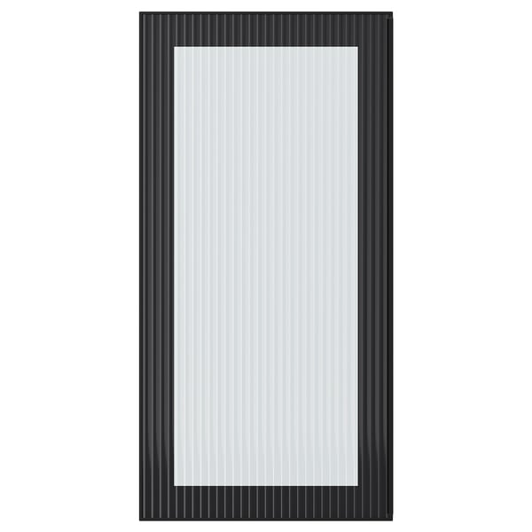 HEJSTA Puerta de vidrio, antracita/vidrio acanalado, 15x30 "